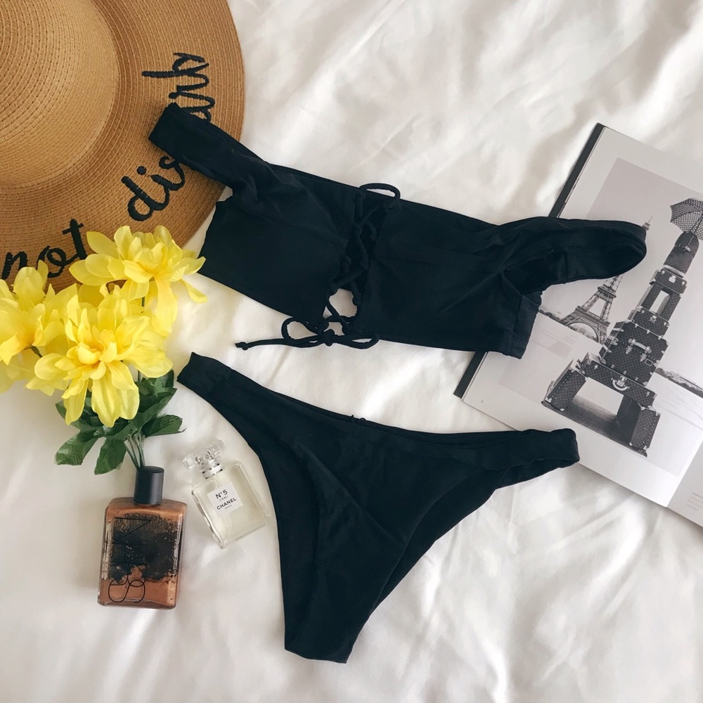 Black two piece bikini